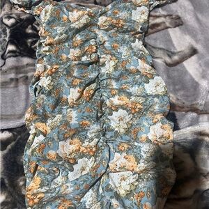 Boutique Floral Ruched Dress